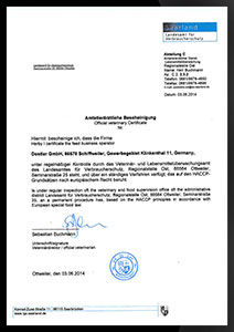 Dostlar GmbH Dönerproduktion Zertifikate